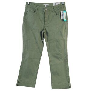 STS Blue Bella Mid Rise Sage Green Crop Straight Leg Pants Size 28